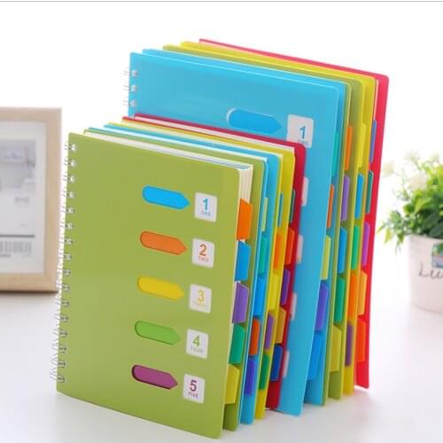 A5/B5 Coil Notebook Spiral Diary Thickened Rollover PP Book Office Classification 120 Sheets Notepad Notebook Plastic Cover