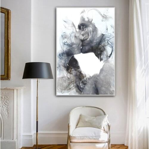 Abstract Canvas Painting on The Wall Posters and Prints Lover Kiss Decorative Wall Art Picture for Living Room Home Decor