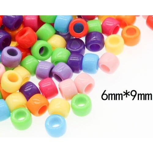 500Pcs 6x9mm Barrel beads acrylic mixed color Kids educational wear bead material colorful Childrens day gift Jewelry Making