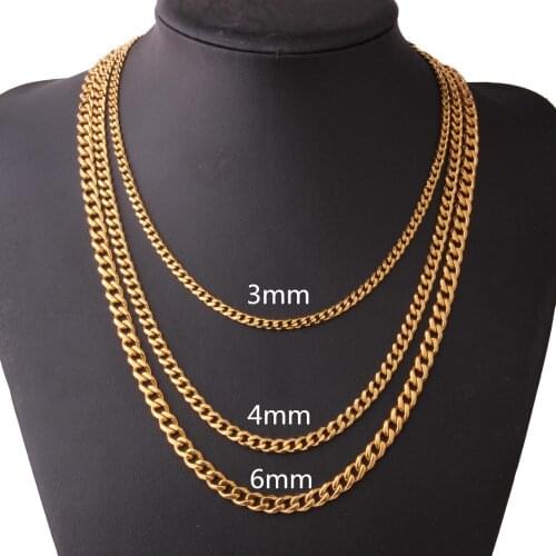 Tiasri Gold Color Cuba Miami Chain Link 316L High Quality Stainless Steel Necklaces Bracelets For Men Women Punk Jewelry Gift