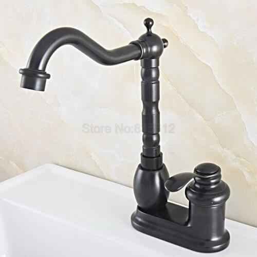 Black Oil Rubbed Bronze Kitchen Faucet Sink Faucet Double Hole Single Lever Bathroom Basin Water Tap tsf833