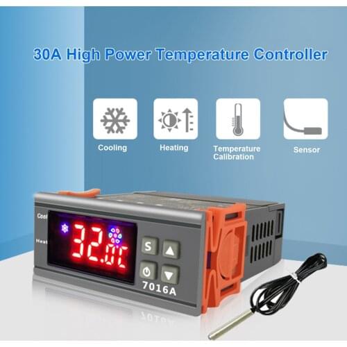 ZFX-7016A 30A Digital Temperature Controller Intelligent High Accuracy Temp Control Thermostat for Freezer Fridge Hatching