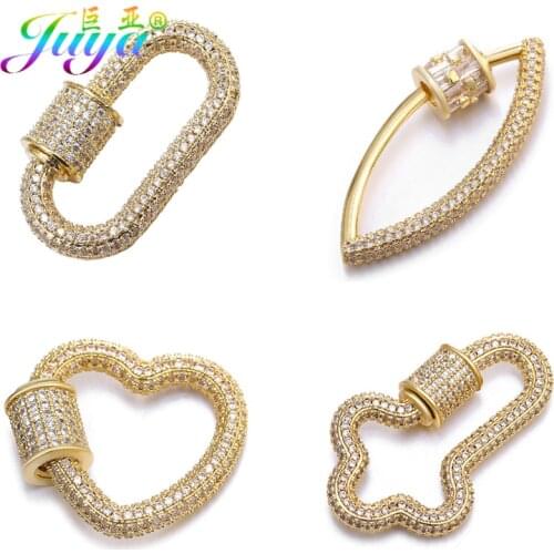 Juya DIY Handmade Punk Jewelry Components Supplies Decorative Connector Mesh Chains Fastener Carabiner Screw Clasps Accessories