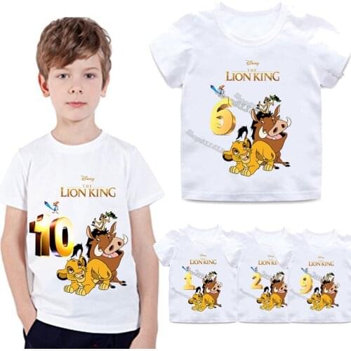 The Lion King Children T Shirts Game Cartoon Pattern Hakuna Matata Kids Short Sleeve Clothing Boys Clothes Digital Birthday Tee