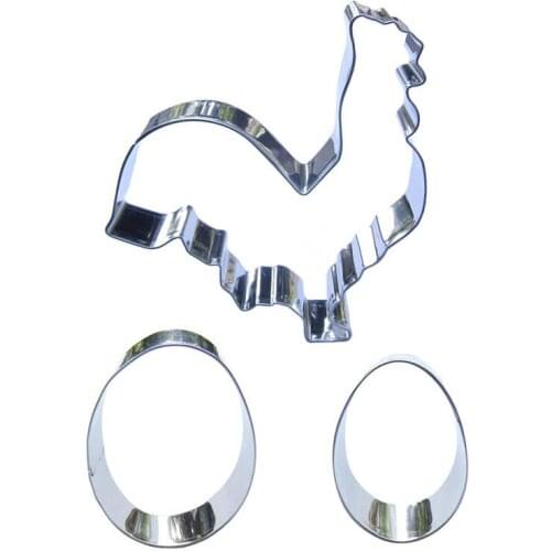 Chicken, Egg shaped 3 piece biscuit cutting molds, baking tools, cake decorating soft candy tools