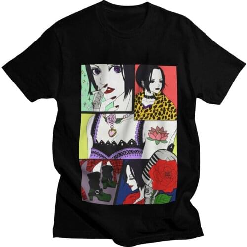 Nana Osaki T Shirt for Men Soft Cotton T-shirt Leisure Tee Tops Short Sleeved Ai Yazawa Anime Manga Black Stones Tshirt Clothing