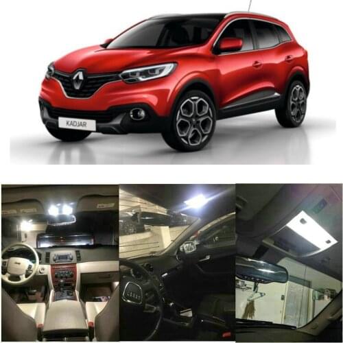 Led interior lights For 2015 Renault Kadjar Megane Coupe Cabriolet Megane Hatchback Sandero lighting kit bulbs Canbus