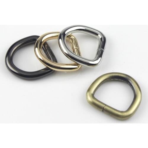 50pcs Pack 6/8" 20mm Metal Open-end D ring Buckle for Webbing Backpack Leather Craft Bag Strap Purse Pet Collar Parts Accessorie