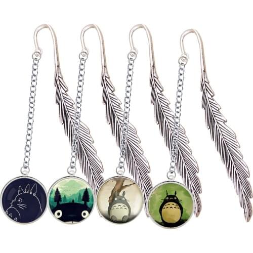 Cute cat Papelería Metal Bookmark Feather Shape Poster Printing Charm For Reading Book Mark Notebook Birthday Girl Kids Gifts