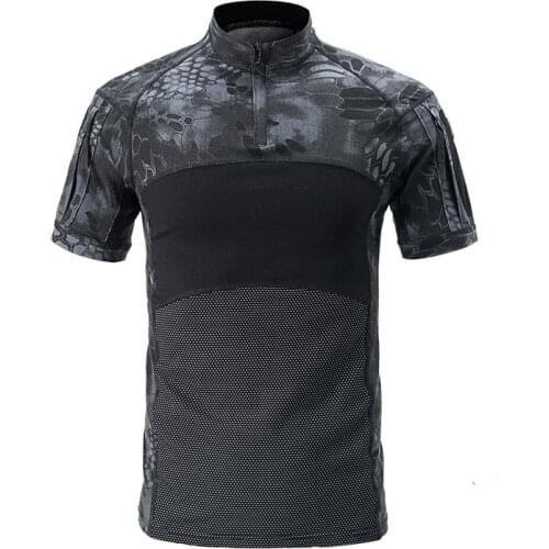 Army Camouflage Tactical Shirt Short Sleeve Men Multicam Black Quick Dry Hunting Hiking Outdoor T Shirts Military Combat Shirts