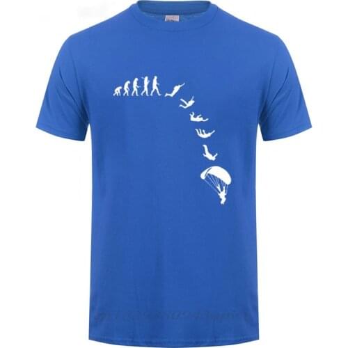Go Skydiving Evolution T Shirt Funny Birthday Gift For Men Male Summer Short Sleeve O Neck Casual Streetwear Cotton T-Shirt Tee