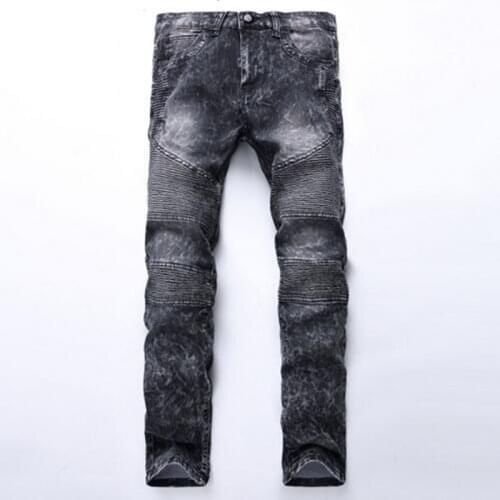 Mens Skinny Jeans Cotton Distressed Slim Elastic Jeans Denim Jeans Hip Hop Pants Washed Ripped Streetwear Men Clothing
