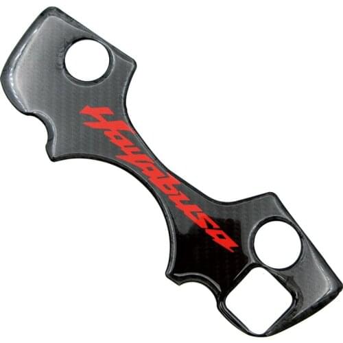 Carbon Fiber Front Upper Clamp 3D Stickers Decals Protection Pad For Suzuki GSXR1300 GSXR 1300 Hayabusa 2008 2009 2010 2011 2012