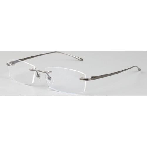 New Arrivals Business Eyewear 100% pure titanium male rimless Eyeglasses frame light weight recipe RXable #6379 size 55-17-140