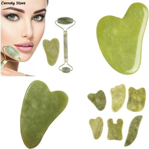 New Arrive Natural Jade Stone Calf horn Guasha Board Massage Tool SPA Therapy Gua Sha Massager Body Care Scraping Board