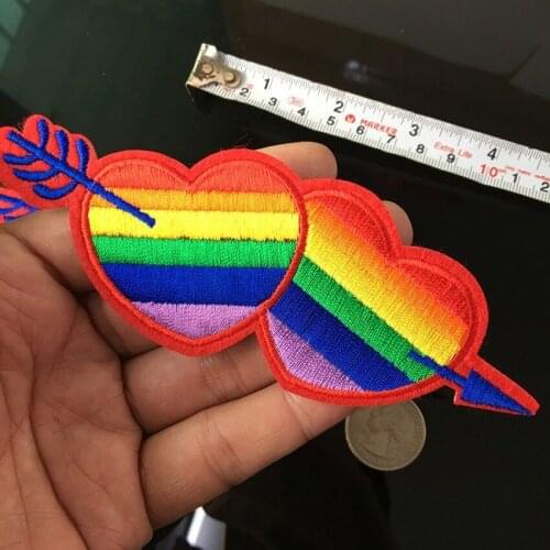New Flag Gay Pride Patch Rainbow Embroidered Iron on Applique Sewing Patches for Clothes Garment DIY Accessories Parches