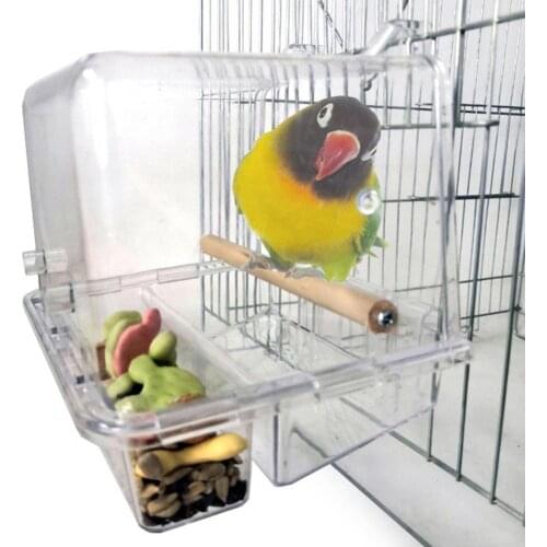 Pet Parrot Feeder Feeding Food Bowl Cage Mounted Hanging Stand Holder Toy Birds And Parrots With Standing Rod Type Bird Feeder