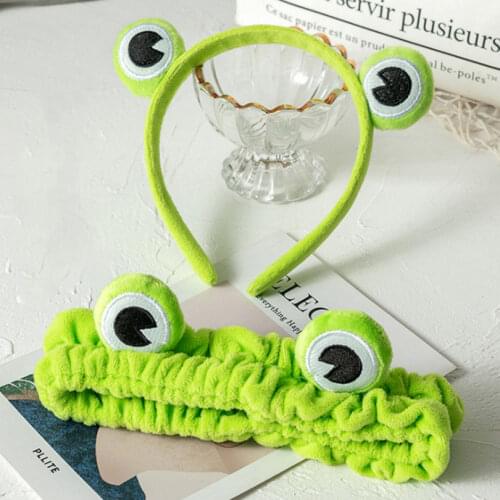 New Fashion Funny Frog Makeup Headband Wide-brimmed Elastic Hairbands Cute Girls Hair Bands Women Hair Accessories Hairband