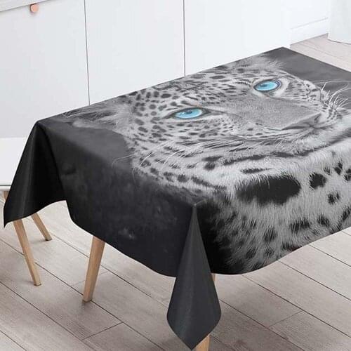 Rectangular Tablecloths Decorative Table Cover 3D Printing Leopard Animal Dining Table Cloth