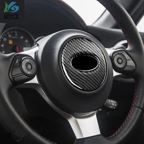 Carbon Fiber Steering Wheel Buttons Decals Decoration Cover Trim For Subaru BRZ 2013-2017 Car Styling Interior Modified