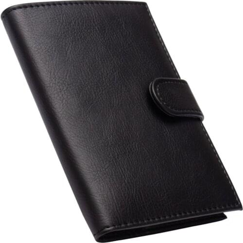 Russian black Buckle solid color casual passport cover Built in RFID Blocking Protect personal information