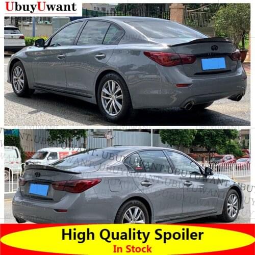 For Infiniti Q50 PSM Style Real Carbon Fiber Car Rear Trunk Boot Lip Spoiler Wing Lip 2014 - 2021 Wing Spoiler For Q50 Q50L Q50S