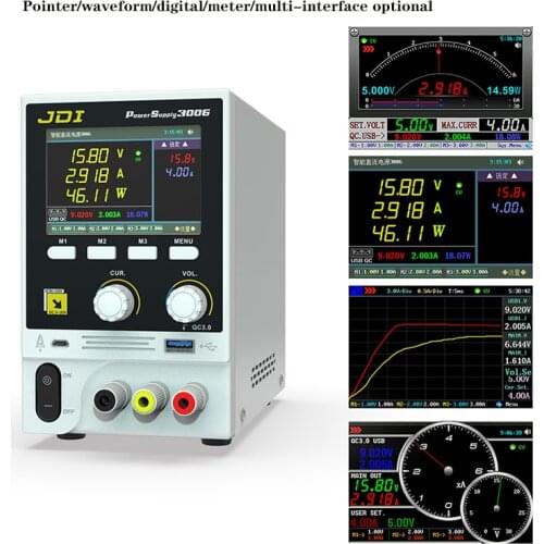 JDI 30V 6A Intelligent Voltage Stabilized Ammeter Regulator Current Power With Fast USB Charging Port Phone Repair Tools