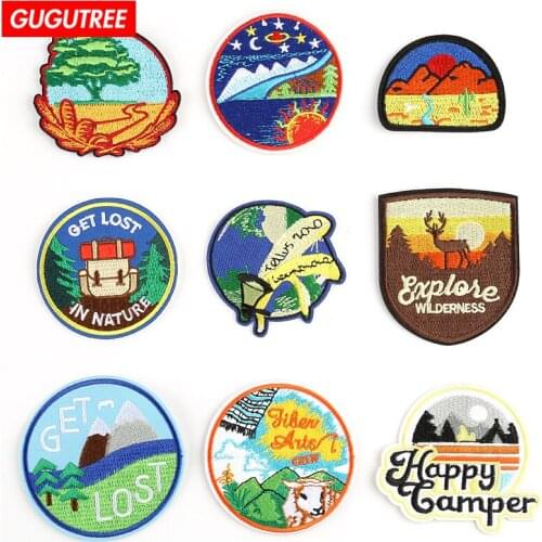 GUGUTREE embroidery endless patches badges patches badge patches Applique Patch for Coat,T-Shirt,hat,bags,Sweater,backpack