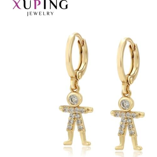 Xuping Jewelry Beautiful Irregular Shape Round Stones Design Earrings with Gold Plated 99244