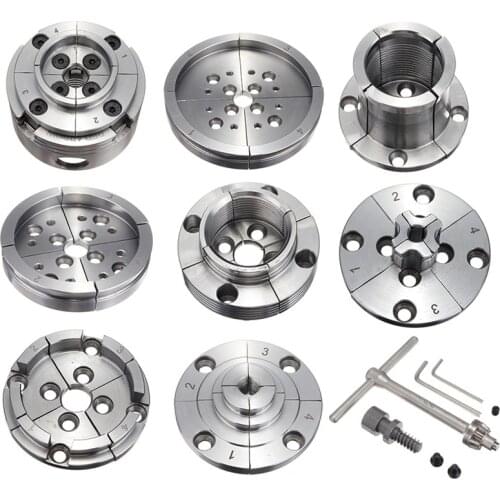 New Reversible 3.5 Inch Wood Turning Chuck 1-Inch x 8TPI Thread Wood Lathe Chuck Accessory Jaws Wood Lathe Turning Tool 8 Types