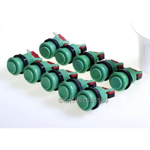 10pcs Easyget New HAPP Standard Arcade DIY Kits Parts 30mm Push Buttons For MAME Multicade & JAMMA Project & Video Games - Green