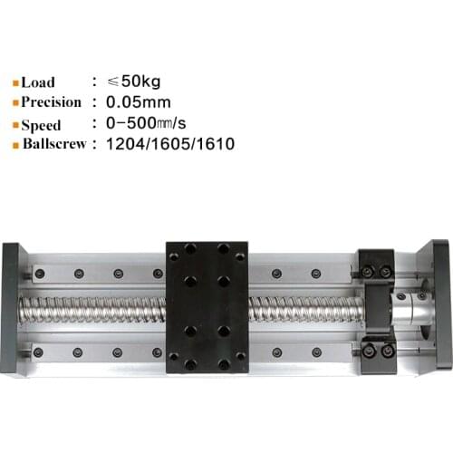 300MM Effective Travel Length 1204 1605 1610 Ballscrew 12 16mm Linear Guide Motion Module Rail Table CNC 3D Printer Parts