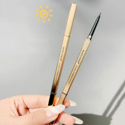 5 Colors Small Gold Bar Double-headed Eyebrow Pencil Ultra-fine Waterproof Sweat-proof Long Lasting Natural Eyes Makeup TSLM1