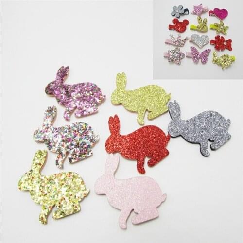 10PCS Rabbit Ball Padded Appliques For clothes DIY Baby hair Clip headwear Decor Ornament Accessories