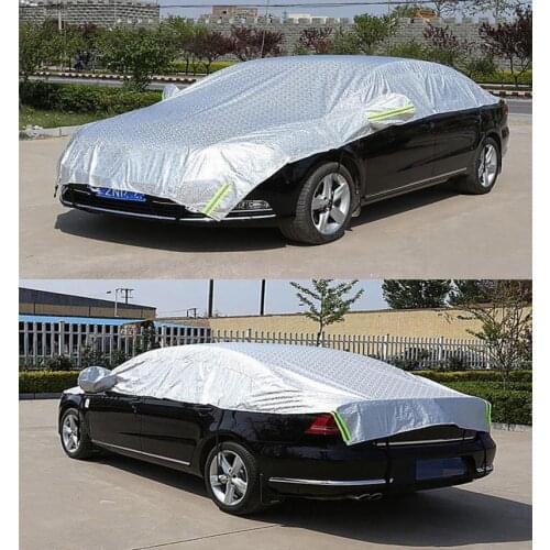 Car Half Cover M/L/XL Indoor Outdoor Auot Cover Reflective Strip Warning Waterproof Sun Proof Cover For SUV Sedan Car Styling