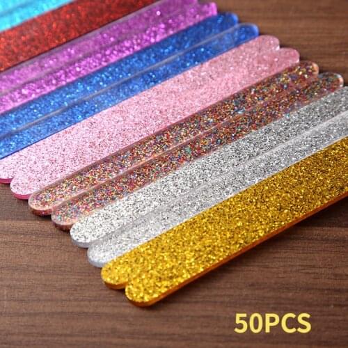 50 pcs DIY Handmade Making Glitter acrylic Ice Cream Sticks Popsicle Crafts Crafts Baby Shower Kis Gift 11.3x1cm