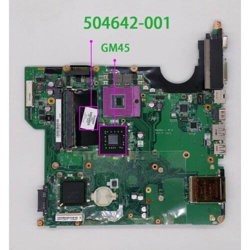 For HP DV5 DV5-1000 DV5-1200 Series 504642-001 GM45 DDR2 NoteBook PC Laptop Motherboard Mainboard Tested & Working Perfect