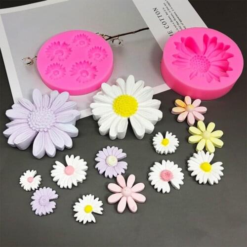 Daisy silicone mold flower chocolate fondant cake decoration tool DIY drop gum aromatherapy gypsum mold soap mold