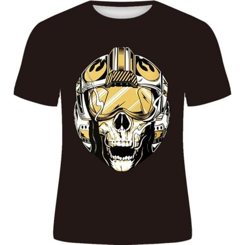 Funny skull 3D printing mens and womens T-shirt Harajuku fashion short-sleeved summer streetwear unisex T-shirt