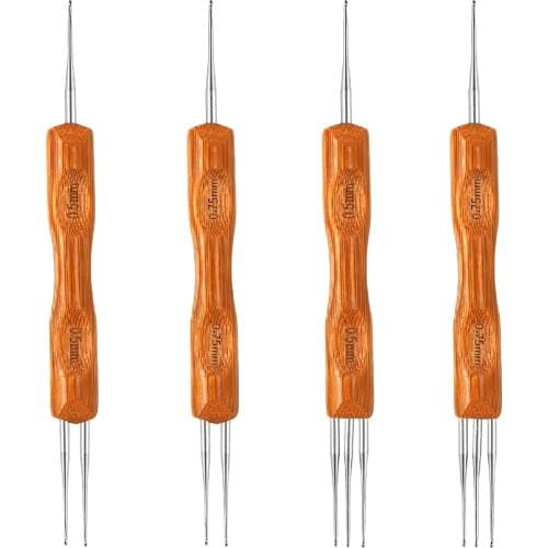 Dirty braid Crochet hair setting Crochet wool Crochet 0.5mm0.75mm dirty braid bamboo handle Crochet tool set
