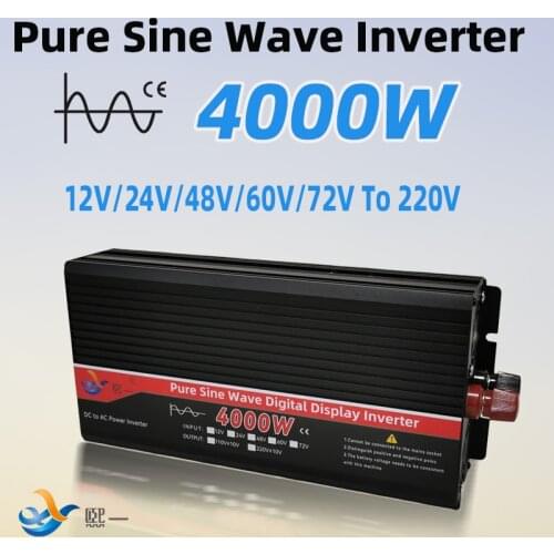 Pure Sine Wave Power Inverter DC 12V 24V 48V 60V 72V To AC 110V 220V Voltage 4000W Outdoor Car Inverter