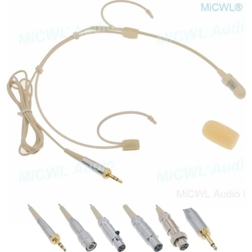 Best Beige Cardioid Headset Microphone for Shure ULX Sennheiser HSP6 MiPro AKG Audio-Technica Wireless Microphones MiCWL CM60