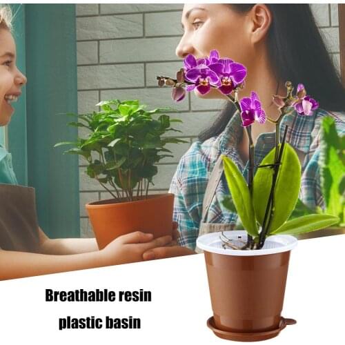 Meshpot Double Walls Excellent Drainage Hole Orchid Pot with Root Controlling Slot Plastic Flower Planter
