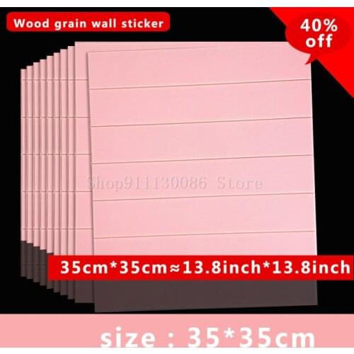 3D Wall Stickers Wallpaper Self-Adhesive Wood Grain Waterproof Foam Kindergarten Home Wall Decoration 35*35cm