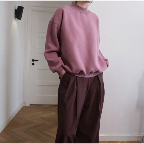 Obrix Comfy Female Cotton Blend Pullover O-Neck Full Sleeve Loose Casual Style Streetwear Fashion Sweatshirt For Women