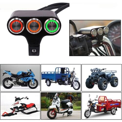 Motorcycle Handlebar Switch Electric Car Aluminum Alloy Three-Position Faucet Self-Locking Self-Reset Button