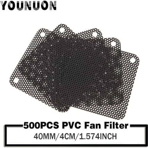 500Pcs YOUNUON 40MM Mesh PVC Fan Dust Filter Dustproof 4cm Cooling Fan Mesh Cover 40x40mm Cooler Fans Dust Cover