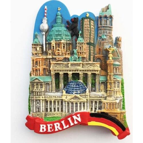 QIQIPP Germany Capital Berlin Landmark Building Tourist Souvenir Magnetic Sticker Fridge Magnet