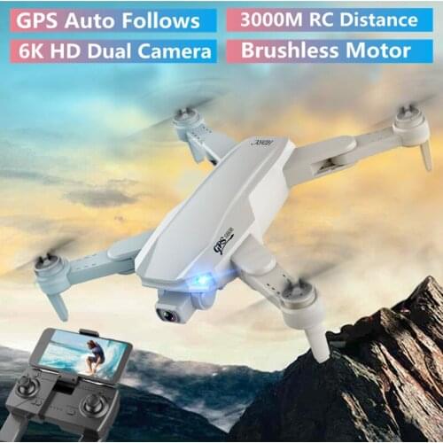 3000M Distance GPS Positioning Brushless RC Drone 6K Dual Camera 5G WiFi FPV Smart Follow Me 360 Degree Rotation RC Quadcopter