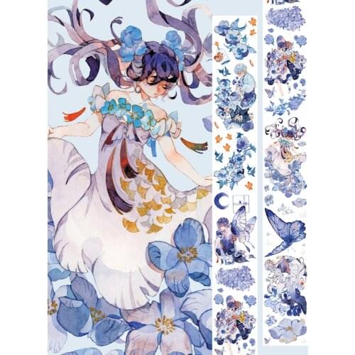 Fairy Breaking Through Girl PET Special Oil Washi Tapes Bullet Journal Masking Tape Adhesive Tape DIY Scrapbooking Washi Sticker